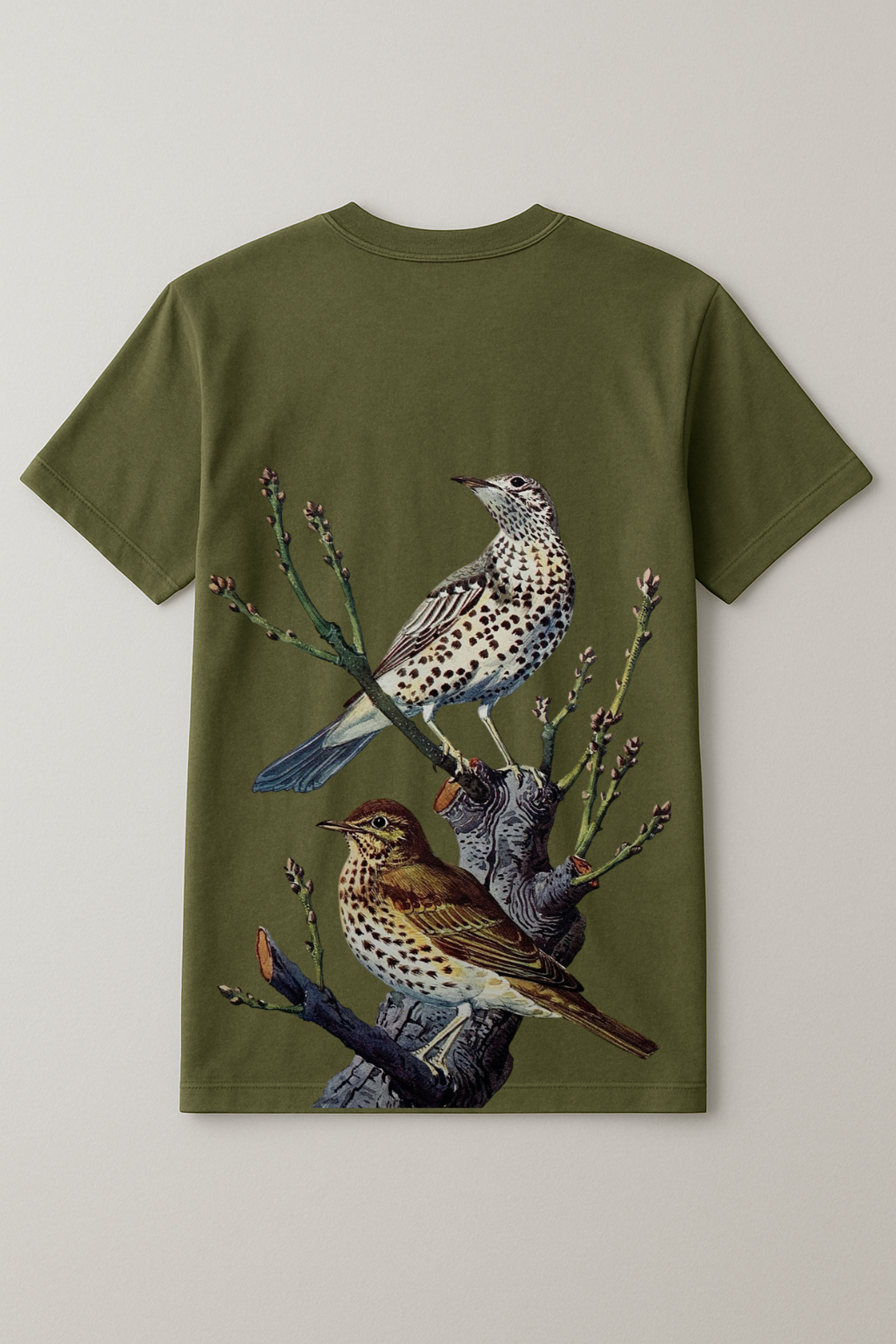 Mistle Thrush Botanical Art Tee